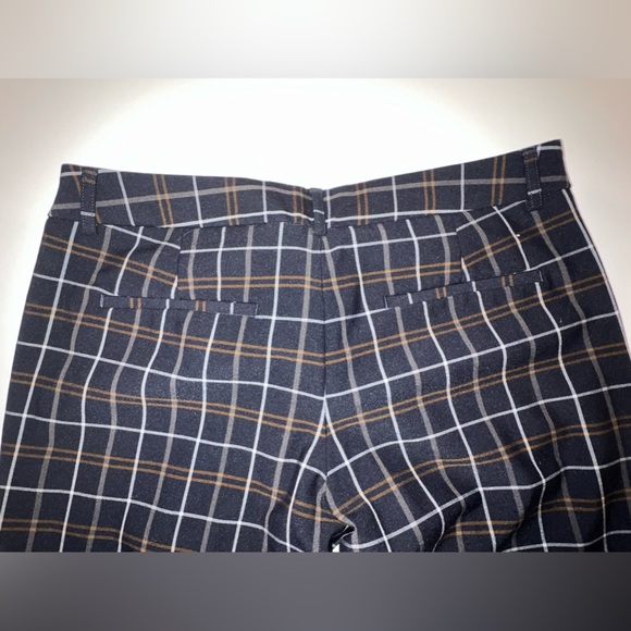 Express Navy Plaid Pants Size 10 Long - Picture 4 of 13